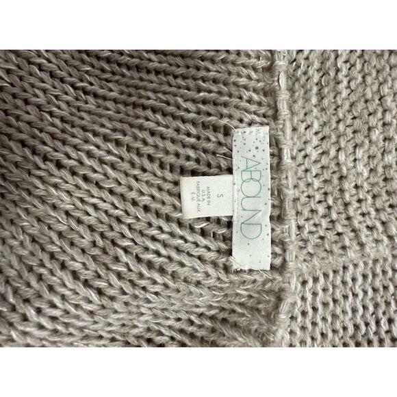 Abound Women's Beige Knotted Front Cropped V-Neck Sweater Size S - Picture 3 of 3